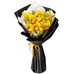 Букет из 9 желтых орхидей